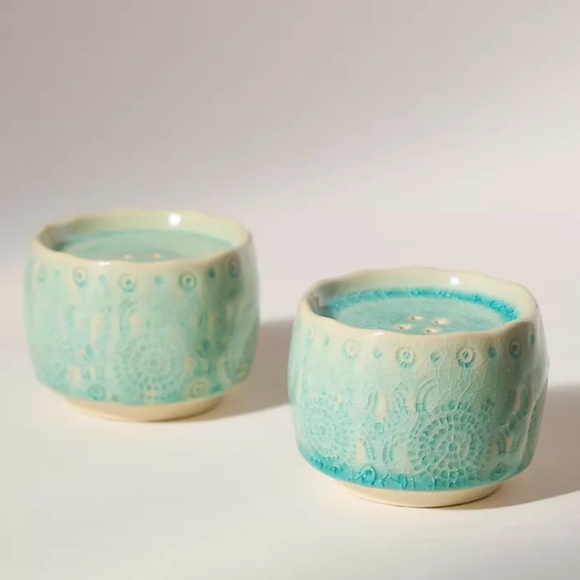 NWT Anthropologie Old Havana Turquoise (Mint) Salt and Pepper Shakers - Picture 6 of 8